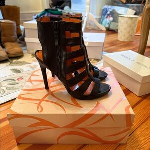 Black Strappy Heeled Sandals